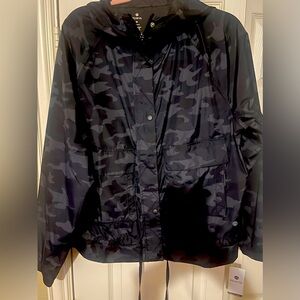 Apana Yoga Athletic Windbreaker Zip-Up Jacket Coat Lightweight Polyester